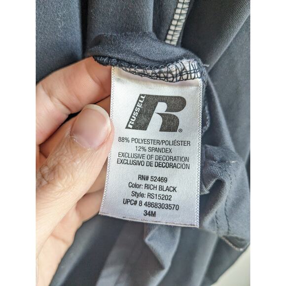 Russell Men's Rich Black Dri-Power 1/4 Zip Athletic Sweatshirt Jacket Size L - Picture 4 of 5